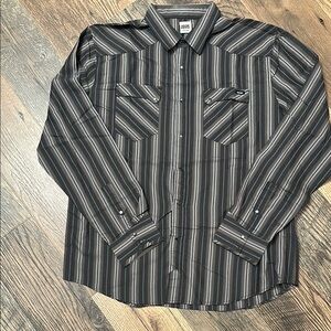 Volcom Brown and Gray Casual Button Down Shirt